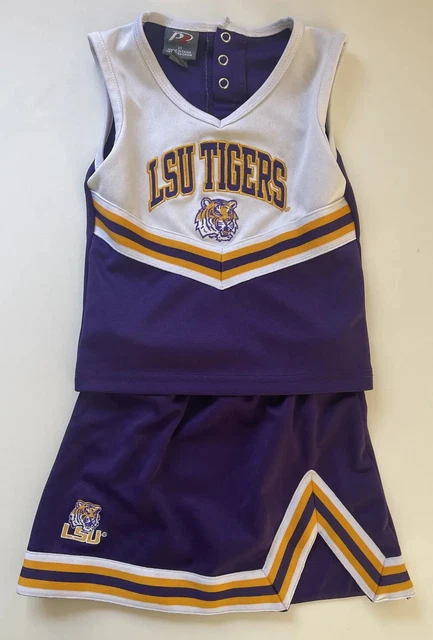 LSU Tigers Girls Purple Cheerleader Outfit Costume 2 Piece Child Size 3T