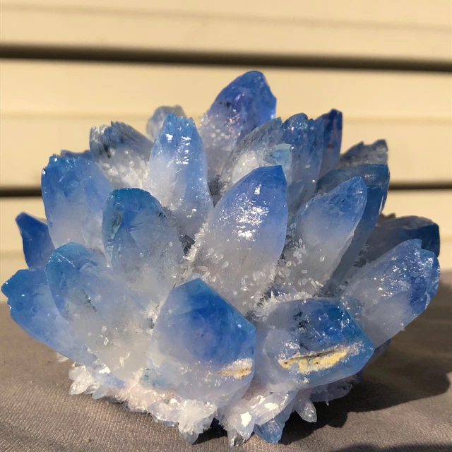 485g  New Find blue Phantom Quartz Crystal Cluster Mineral Specimen Healing