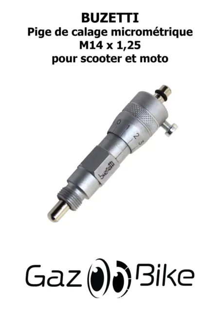 Pige de calage micrométrique BUZZETTI M14x1,25 réglage allumage moto scooter