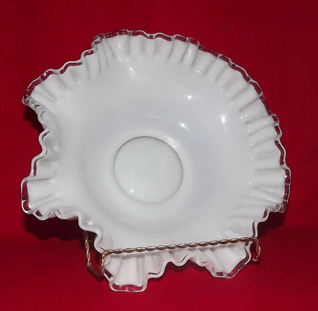 Fenton eleven inch Silvercrest ruffle edged bowl
