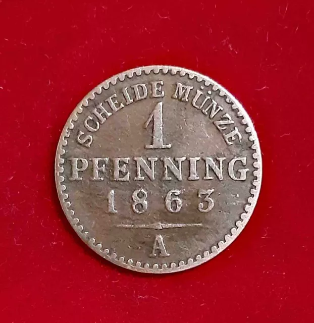1 Pfennig, 1863 A, Preußen, Wilhelm I.