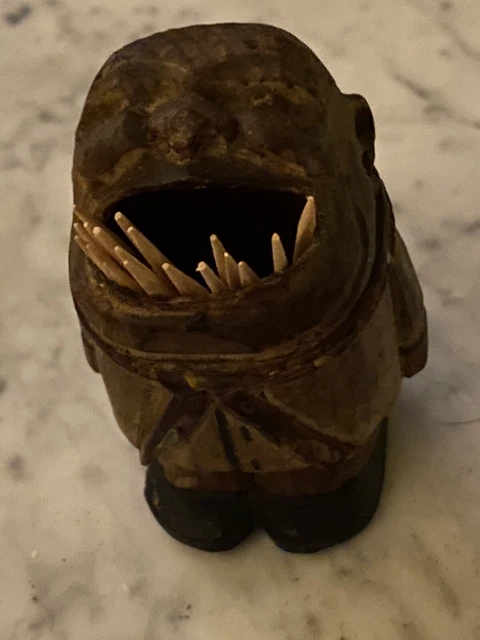 Rare Anri Toothpick Holder Wooden Collectible 3”