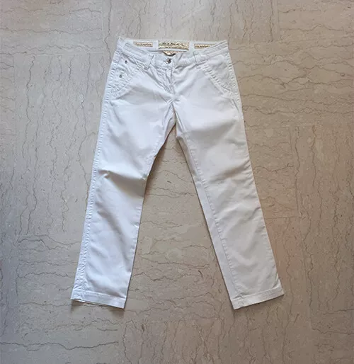 Jacob Cohen Jeans Pantalone Donna Taglia 28/42 Elasticizzato Bianco