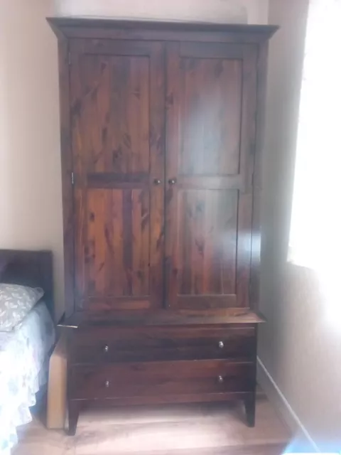 Wooden Wardrobe Dark Brown Warren Evans