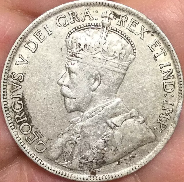 1919 Newfoundland Silver 50 Cents Coin