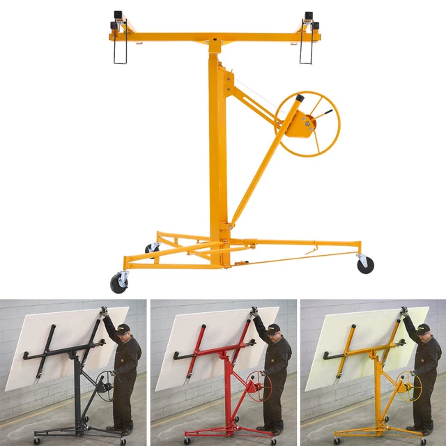 Lifter Tool Hoist Mobile Plaster Board Panel Sheet Drywall Lift Crane 16FT/11FT 2