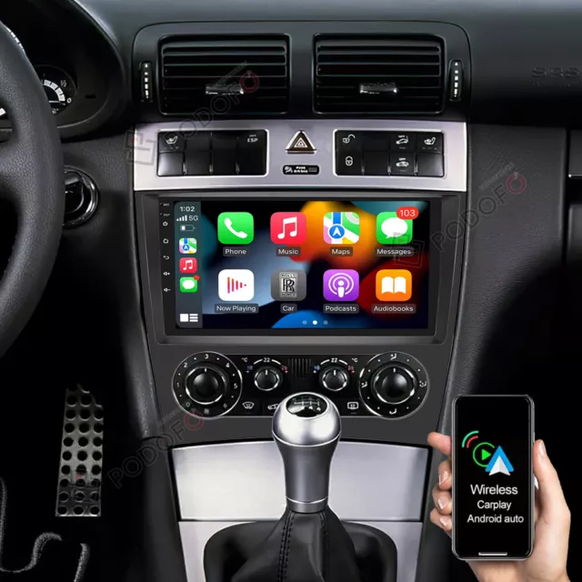 Car Stereo Radio Android 13 GPS SatNav CarPlay BT For Mercedes Benz C-Class W203