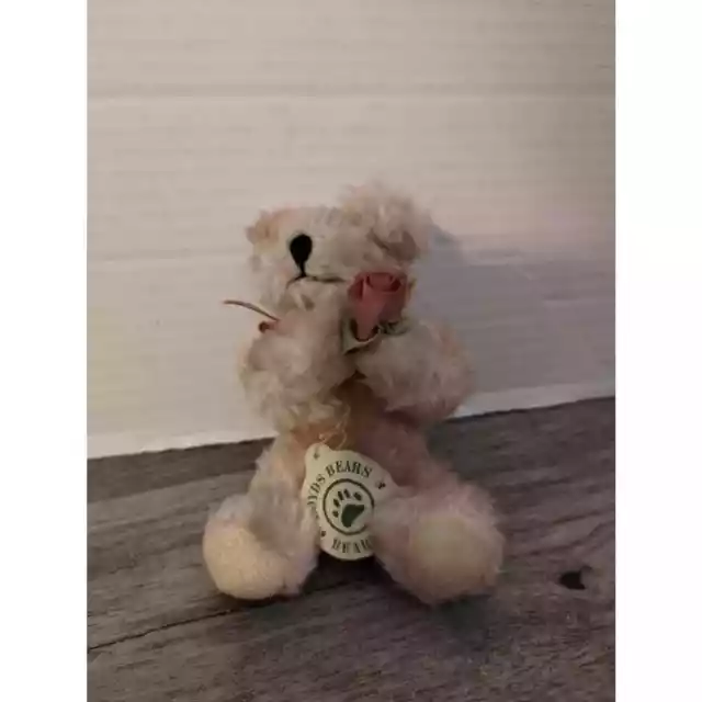 Vintage 1998 Boyds Bears Ornament Angel w/ Rose Teddy Bear Plush Christmas