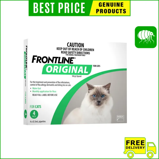 Frontline Original Flea treatment For Cats and Kittens 4 Pipettes FREE SHIPPING