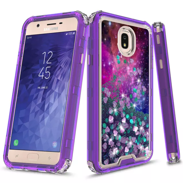 For Samsung Galaxy J7 2018/J7 V 2nd Gen/J7 Aero/Top 3in1 Graphic Quicksand Case