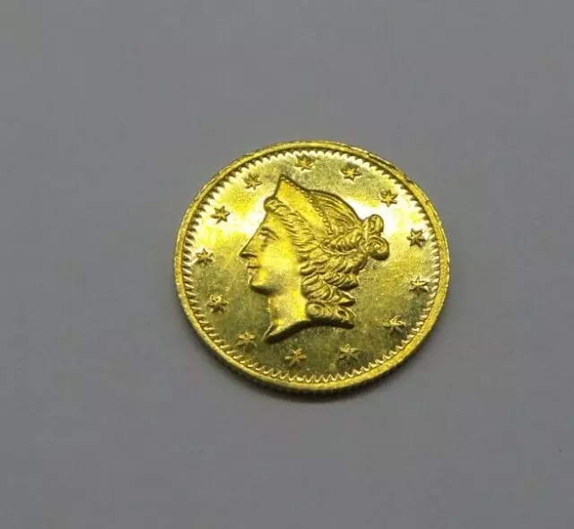1853 California Gold 1/2 Fractional Dollar Coin 20k Gold  .581 Grams - B617