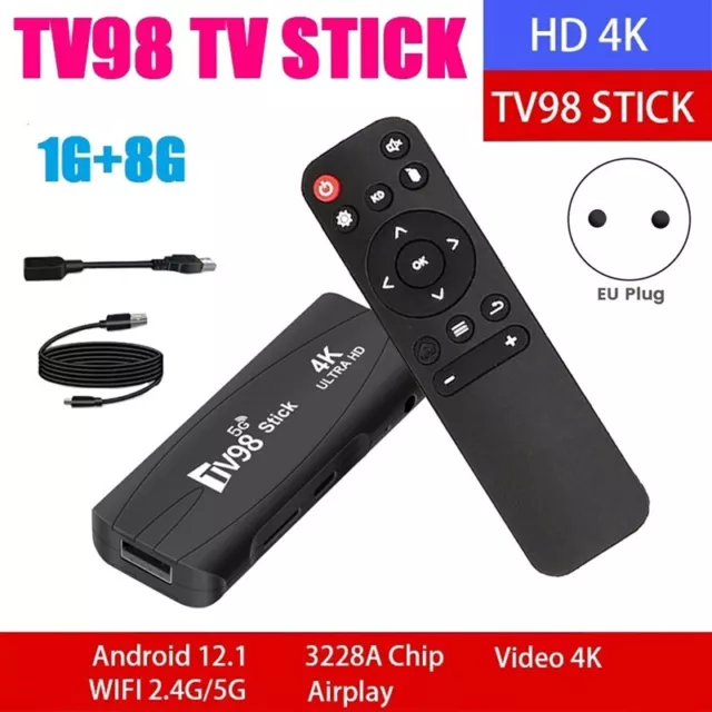 1 Pezzo TV98  STICK 1G+8G Set Top Box Android 4K 60Fps (Spina UE) G6H96074