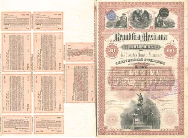 Republica Mexicana 1885 Bond - Foreign Bonds