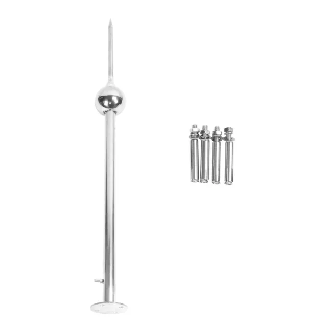Stainless Steel Arrester Rod Single Ball Arrester Stick 3Pole Thunder Protection