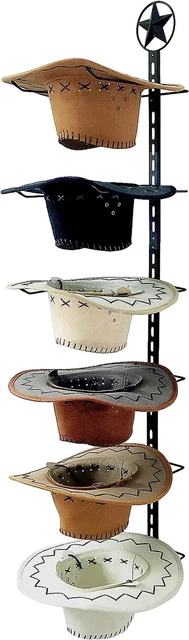 Cowboy Hat Rack - for Hat Holder Hat Organizer- 6 Pieces Hat Storage for Wall W
