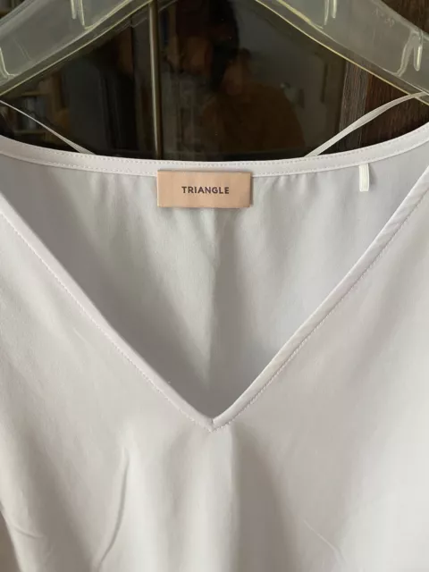 Top Bluse Shirt S'Oliver Triangle Gr. 46 weiß V-Ausschnitt