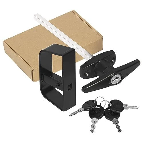 Shed Door Latch T-Handle Lock Kit with 5 Keys 5-1/2 Stem Storage Barn Shed Doo