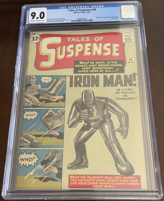 Tales of Suspense #39 CGC 9.0 VF/NM Unrestored Marvel 1st Iron Man Tony Stark