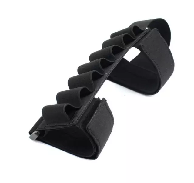 Tactical Molle 7 Round 12/20GA Shotgun Buttstock Ammo Shell Holder Carrier Black