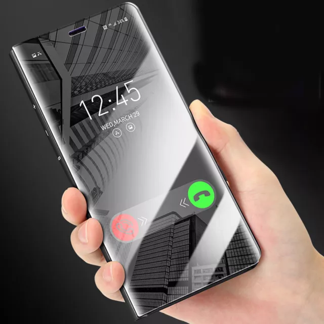 For Xiaomi A2 Lite Redmi S2 6A Mirror Clear View Leather Wallet Flip Case Cover