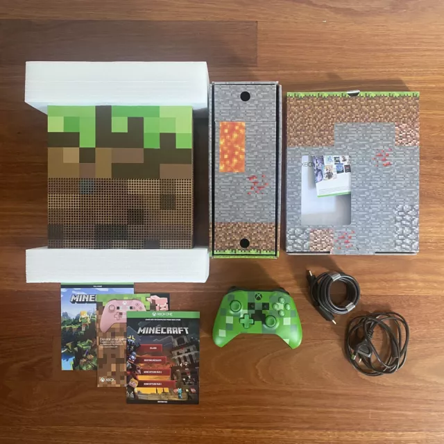 Xbox One S Minecraft Edition Console 1TB Complete In Box  + Creeper Controller 2