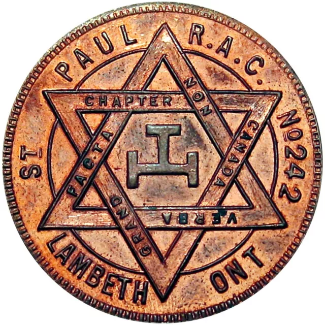 Lambeth Ontario Canada Masonic Chapter Penny Token St. Paul Chapter No. 242