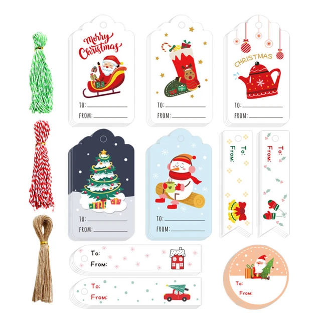 Colgante de Navidad pegatina etiqueta etiquetas de Navidad etiquetas caja blanca