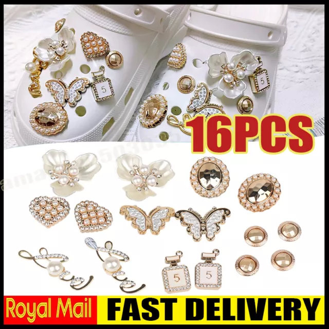 Trendy Shoes Charms Accessories Bling Rhinestone For Croc Shoe Girls Gifts 16Pcs