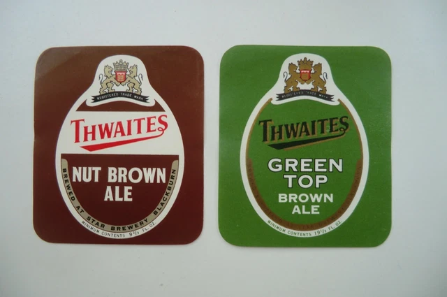 Mint Pair Thwaites Blackburn Brown Ales  Brewery Bottle Label