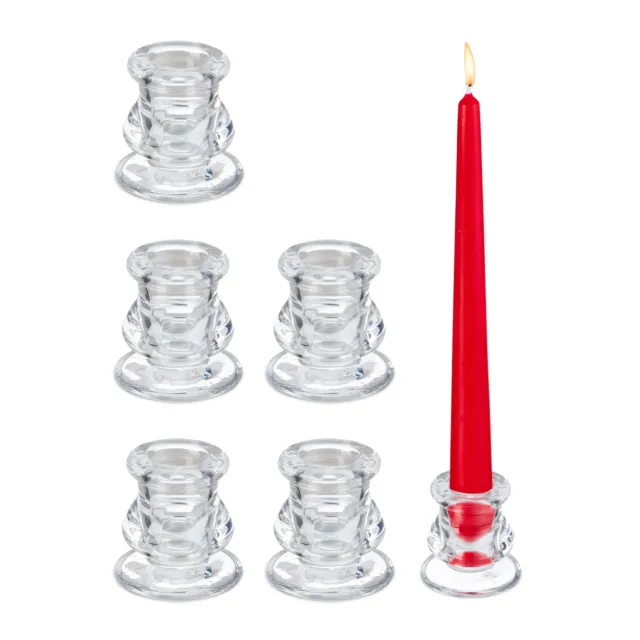 Stabkerzenhalter Glas 6er Set Kerzenständer Kerzenhalter Tischkerzenständer