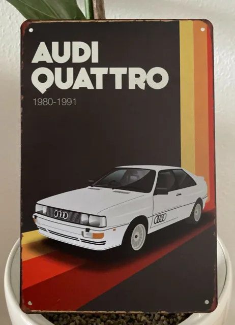 Blechschild Audi Werkstatt Garage Retro Oldtimer Auto Union Wanddeko Quattro
