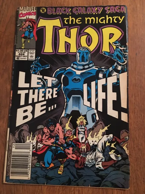 (4) THE MIGHTY THOR VOL.1 424 MARVEL COMICS 1990 mid grade book, FN+