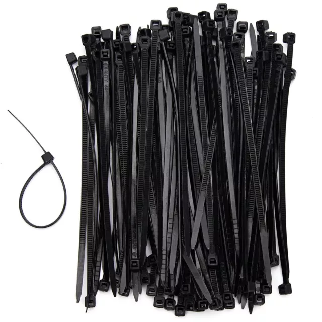 Cable Ties Nylon 300Mm Strong Black Long Plastic Zip Wrap Heavy Duty Quality