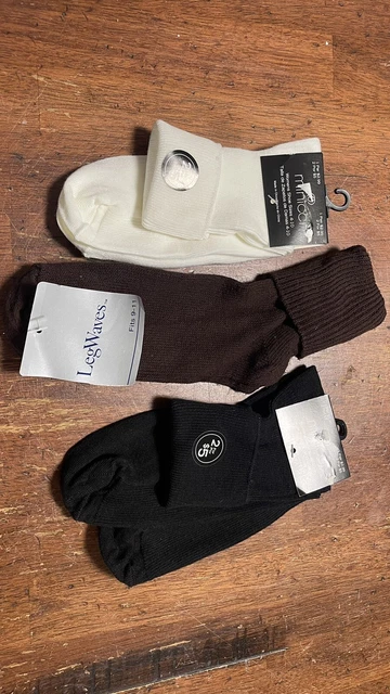 Minicci & Leg Waves Womens Turn Cuff Socks Lot Y2K Sock Size 9-11 VTG