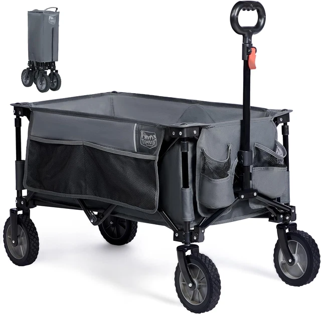 Timber Ridge Extended Collapsing Trolley TIMBER RIDGE COLLAPSIBLE Trolley with Adjustable Handle Heavy Duty ...