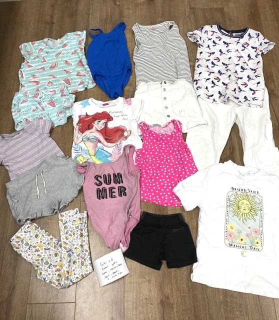 Girls age 7-8 years summer clothes bundle next Zara swimsuit tops shorts skirt