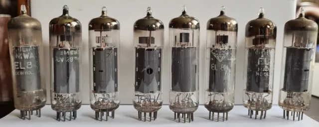 EL84 vacuum tubes Occasion. Different European: Siemens, Telefunkn Philips 8 Pcs