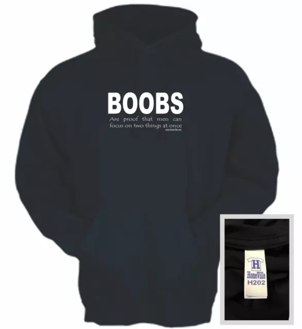 boobs are proof men can focus more than one HoneVille™ Hooded hoodie sweatshirt