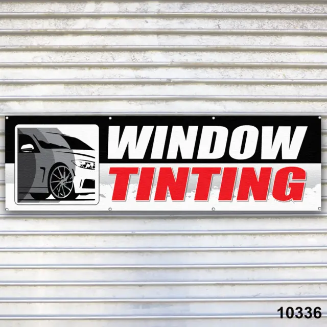 Window Tinting Banner Sign Tire Dealer Auto Repair Service Bay Garage
