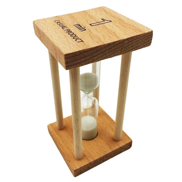 1 Minuten Holzrahmen Sanduhr Bürsten Timer  Kochen Timer Weiß
