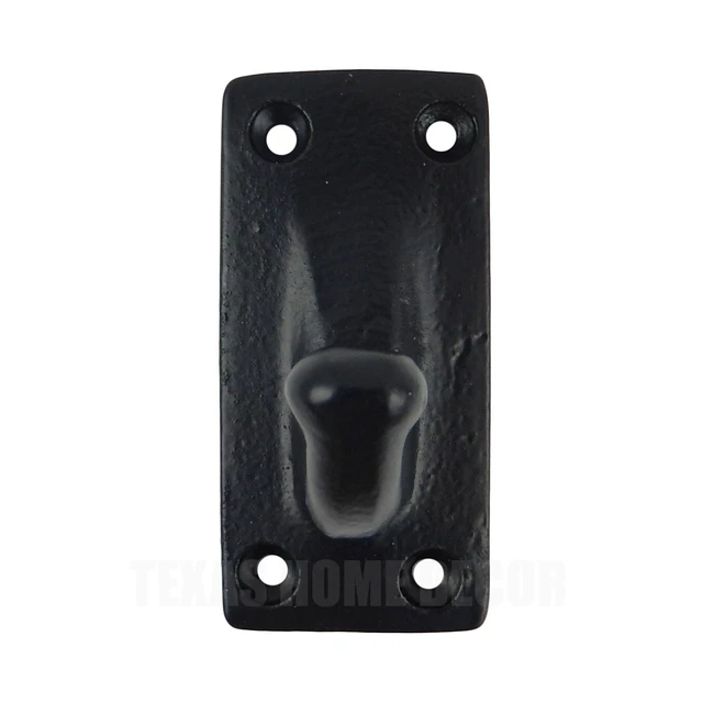 Black Farmhouse Single Wall Hook Cast Iron Key Coat Towel Hanger Powder Coated 2