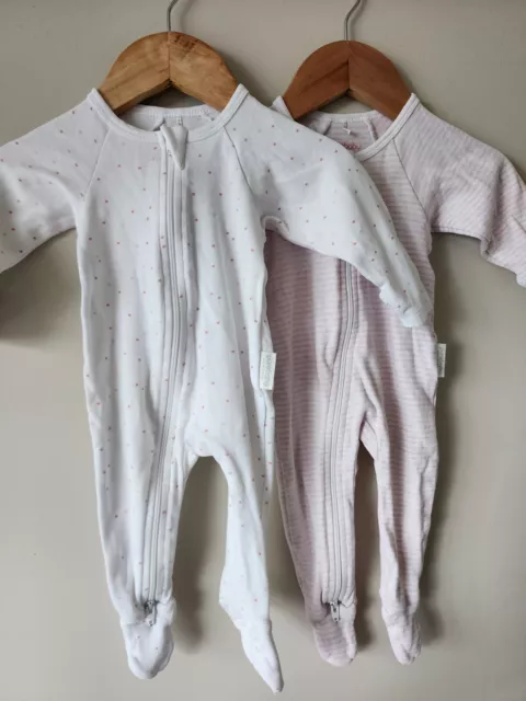 PUREBABY 000 X2 Girl One Piece Romper Suits - Combine Shipping Available