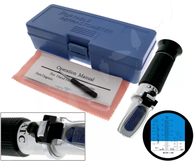 Glycol Refractometer Antifreeze Fluid Battery Engine Coolant Tester Tool Set/Kit