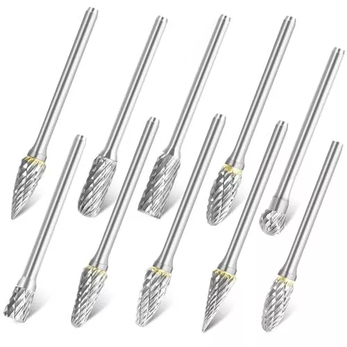 Hartmetall-Frässtift-Set, kompatibel mit Dremel, 1/8-Zoll-Schaft, 10-teiliges...