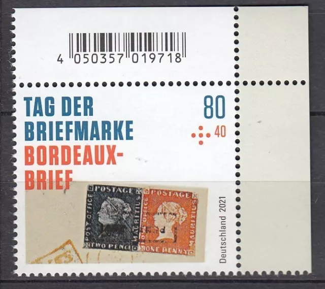 2021 Tag der Briefmarke Mi-Nr.  3623 Ecke 2 postfrisch