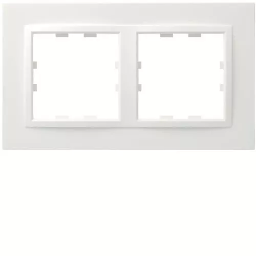 HAGER WKN802 - Plaque 2 postes Kallysta épure horizontale entraxe 71 Blanc Névé