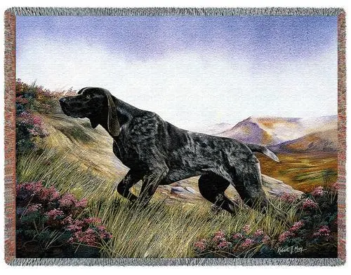 Throw Tapestry Afghan - German Shorthaired Pointer by Robert May 1931 IN STOCK