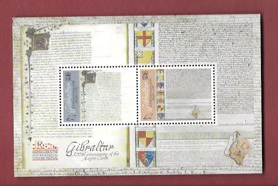 Gibraltar 2015 Block 123 postfrisch MNH Magna Carta Michel 13,-- €.