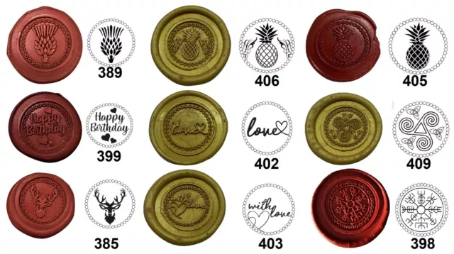 Wax stamp sealing design coins. These WILL ONLY FIT OUR OWN HANDLES. No wax Incl
