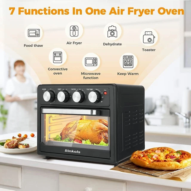 25 QUART ALUMINUM Countertop Air Fryer Convection Toaster Oven Combo